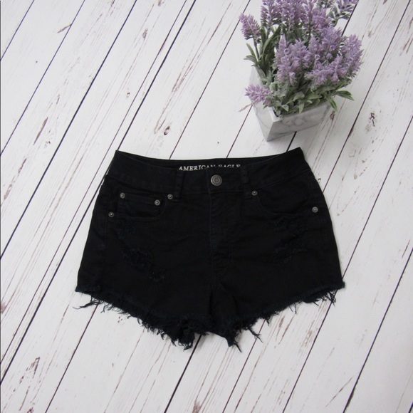 American Eagle Outfitters Pants - Distressed / Ripped Black Shorts